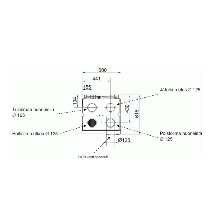 Nibe F470 poistoilmalämpöpumppu