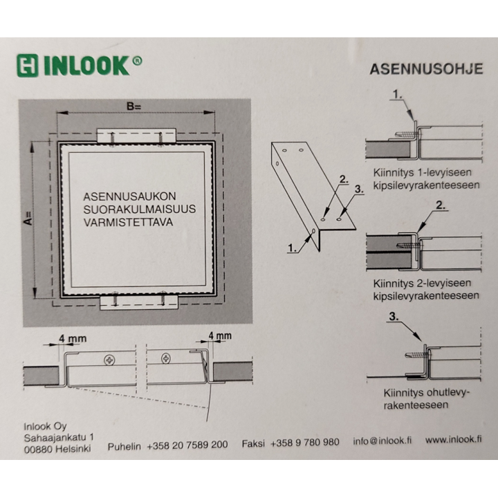 Tarkastusluukku Inlook TL 500x500 valkoinen